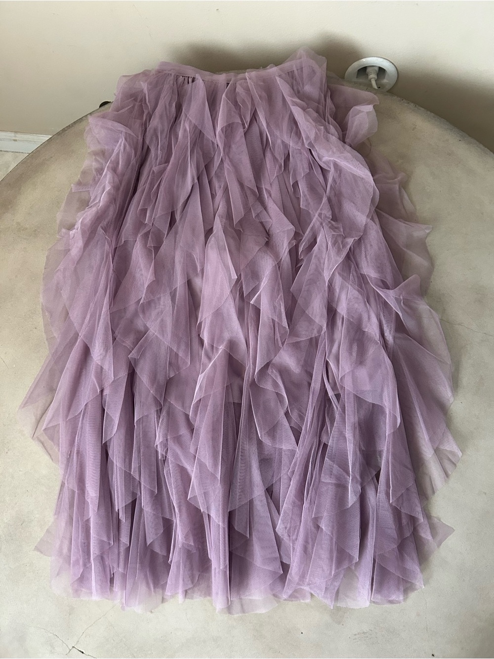 Soho Apparel Lavender Ruffled Tulle Maxi Dress